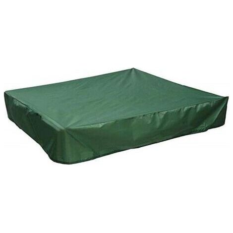 Sollbry Bâche bac à Sable 120x120 cm Housse Protection Étanche UV Protection 70% pour bac à Sable Oxford avec Cordon de Serrage, Vert (1/5)
