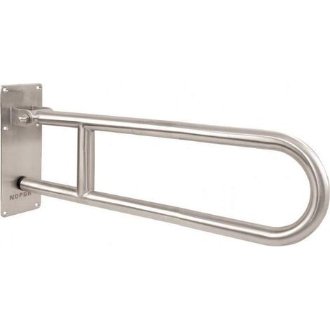 Barra pieghevole disabili maniglione ribaltabile acciaio inox lucido 80 cm