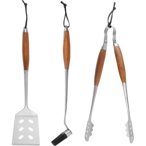 Filiyano-Ensemble de barbecue MUSTANG avec coffret en bois, 3 pièces