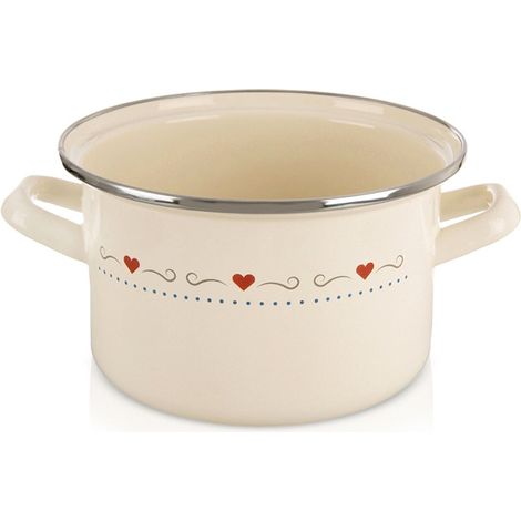 Vaso smaltato color crema, 18 cm, 2 l (1/5)