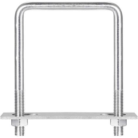 Carré U-Boulons, 2 Ensembles 102mm(4.02") Interne Largeur 140mm Longueur M10 304 Inox Acier U Pince Boulon avec Écrous et Plates, pour Remorque Bateau (1/5)
