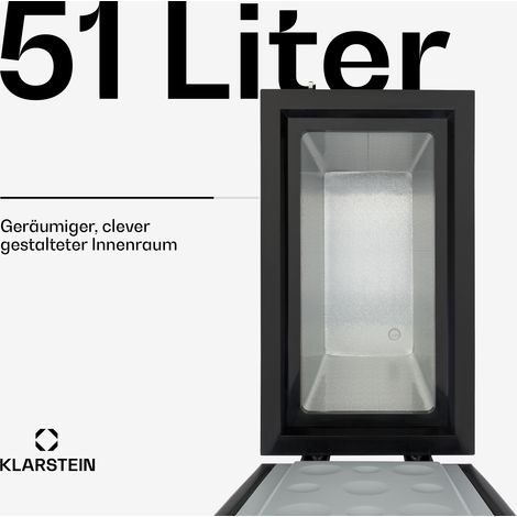 Klarstein Gefriertruhe Klein und Schmal, Freistehende Kleine Gefriertruhe, 51 Liter Tiefkühltruhe, Kleine Kühltruhe mit Einhängekorb, Energieeffiziente Gefriertruhen, Kompakte Tiefkühltruhen