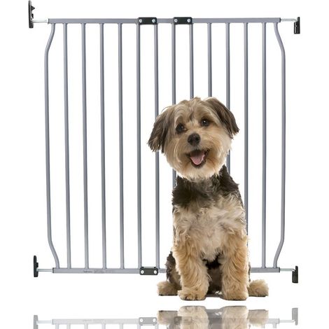 Bettacare Eco Screw Fit Pet Gate, Grey, 80cm - 90cm, Screw Fitted Dog Gate, Safety Gate for Puppy