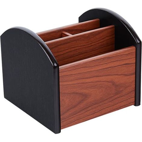 Porte-télécommandes, organiseur de bureau en bois - Rangement multifonctionnel pour télécommandes, télévision et fournitures de bureau, idéal pour la table