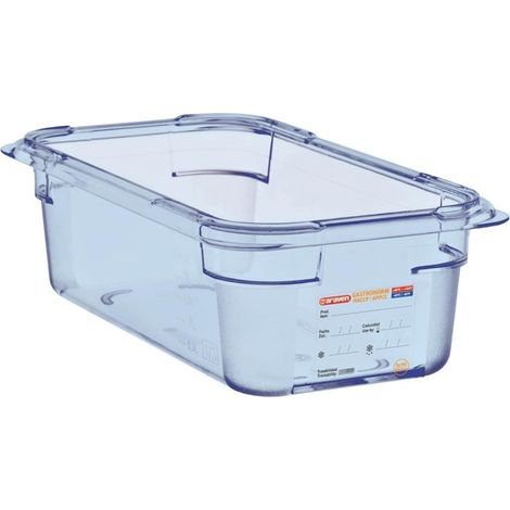 Boîte hermétique bleue en ABS sans BPA GN1/4 100mm - 265 x 162 x 100 mm - ARAVEN