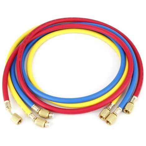 Tuyau De Remplissage De Liquide Réfrigérant 1,5 M 600 Psi 1/4" Pression 1/4" Tuyau De Climatisation Tuyau Fluorure