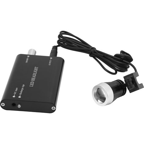 Lampe frontale dentaire LED rechargeable portable 110-240 V pour loupe, prise UE, noire (1 pièce) (1/5)