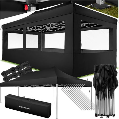 Tonnelle pliable 3x6 m avec 4 parois - noir (1/5)