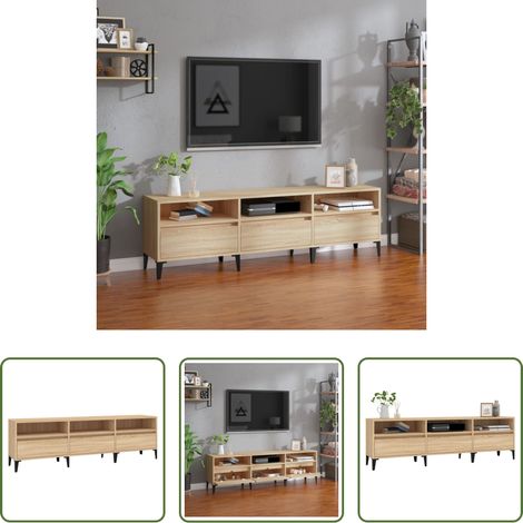 Holzwerkstoff - TV-Schrank Sonoma-Eiche 150x30x44,5 cm Holzwerkstoff (1/5)
