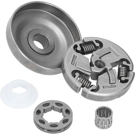 Kit chaîne tronçonneuse 3/8" -7 : tambour d'embrayage et pignon couronne RIM, ensemble complet pour guide et chaîne, pièce de rechange robuste pour scie à bois, lot de 2 éléments, usage professionnel. (1/5)