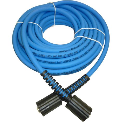 UBERFLEX™ Tuyau de nettoyeur haute pression résistant aux plis 6,35 mm x 50 pi 3 100 PSI avec (2) 22 mm