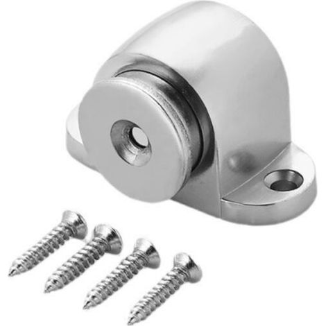 Butée de porte magnétique en métal brossé avec ventouse pour fixation au sol (1/3)