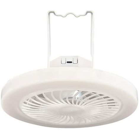 Ventilateur de tente portable rechargeable 2 en 1 avec 3 vitesses, idéal pour le camping, les tentes, les vérandas, les pergolas et la plage. (1/5)