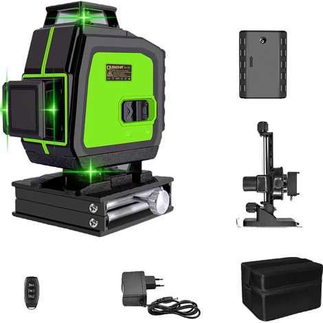 Niveau Laser, Lasers Verticaux et Horizontaux, Faisceau Vert Brillant, 2 Modes de Fonctionnement (1/2)