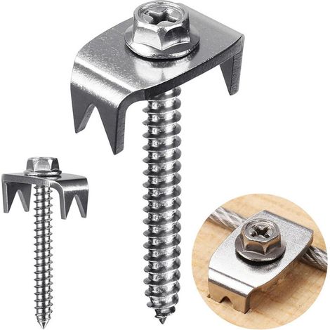 Clous de fixation robustes pour clôtures, fixations pour clôtures en grillage, produits de fixation pour clôtures, clous métalliques réutilisables pour clôtures (1/5)