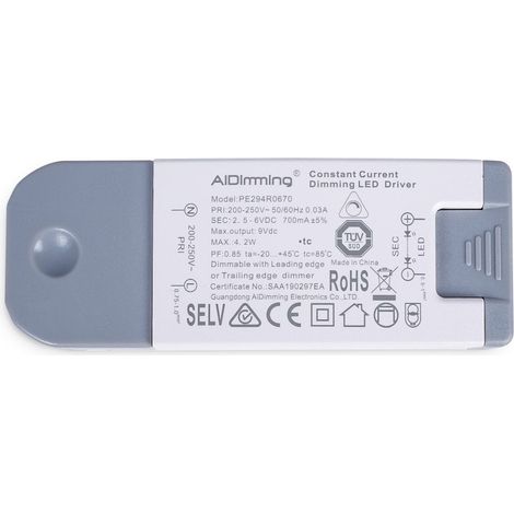 Driver Regulable TRIAC 2-6V DC - 700mA - 4,2W