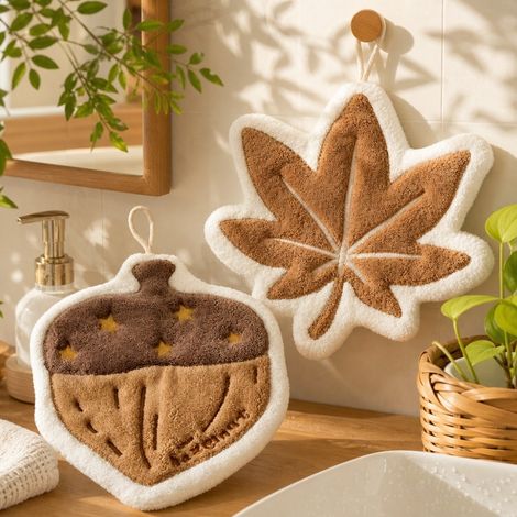 1 Pièce, Serviettes de Toilettes Suspendues D’Automne, en Tissu, pour Cuisine (1/5)