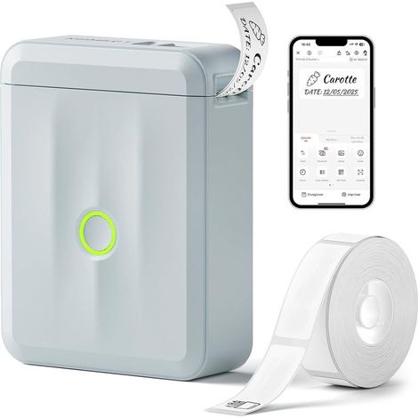 D110 Étiqueteuse avec l'étiquettes, Imprimante d'étiquettes Autocollante Portable, Mini imprimante Bluetooth pour la Maison, Le Bureau et l'école (1/5)