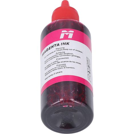 Encre magenta pour imprimantes à cartouches d'encre Epson/HP/Canon, recharge de 100 ml. (1/5)