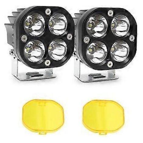 Projecteur de travail LED de 7,6 cm (3 pouces) avec lentille ambrée, feu antibrouillard et lampe de conduite pour voiture, moto, quad, SSV, camion et tracteur. (1/5)