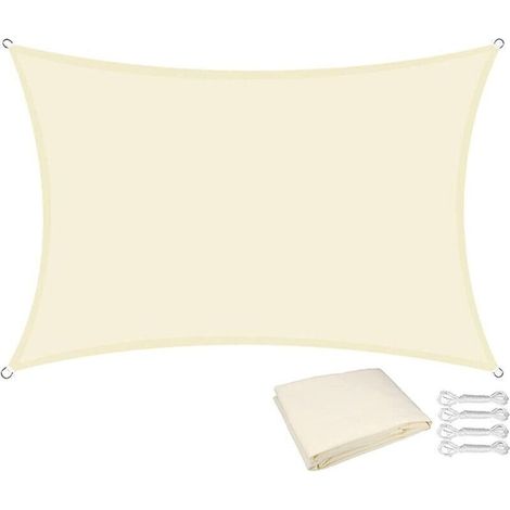 Waterproof shade sail 3.6x3.6 square meters with rope, breathable Oxford polyester fabric shade sail, waterproof shade sail with UV protection, suitable for courtyard garden, terrace, outdoor use (1/5)