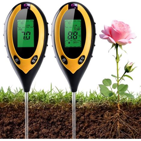 Testeur De pH Du Sol - pH Humidité Température Lumière - Pour Jardin Intérieur Extérieur - Lot De 2 (1/5)