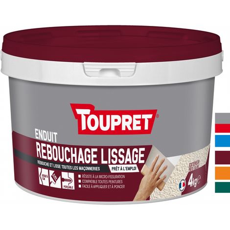 Toupret – Enduit de rebouchage extérieur pâte 4kg – Résistant à la microfissuration – Prêt à l'emploi – Compatible toutes peintures et crépis