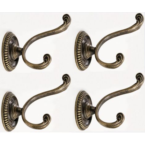 Vintage europäischer Wandgarderobenständer aus Kupferlegierung, geeignet für Bad oder Küche, mit Huthaken aus Metall, im Antik-Stil, 4-teilig (1/5)
