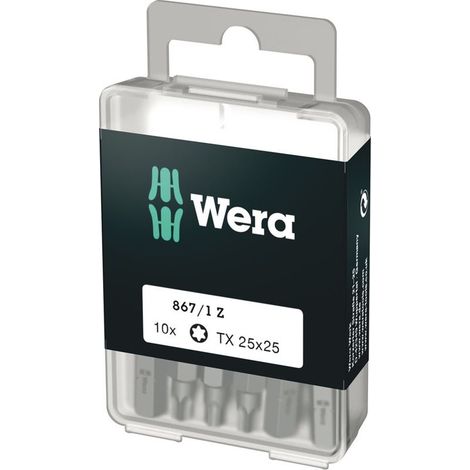 Juego de puntas Torx wera 4013288115829 metálico 25 mm
