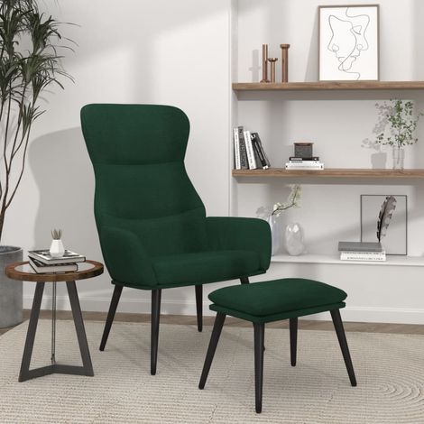 Teenpull – Relaxsessel mit Hocker Dunkelgrün Stoff (1/5)