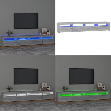 Meuble TV avec lumières LED Sonoma gris 240x35x40 cm - Meubles Tv - Meuble Tv - Télévision - Luminaire Led - Éclairage Rgb - Home & Living (1/5)