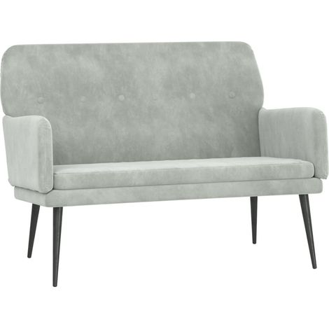 Banco banco 108 x 79 x 79 cm terciopelo gris claro 020010570