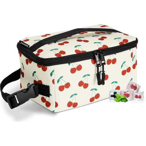 Isolierte Lunchbox mit integrierten Kühlakkus, Snack-Tasche für Kinder & Erwachsene (Kirschen) (1/5)