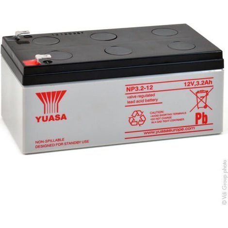 Yuasa - Batterie plomb AGM YUASA NP3.2-12 12V 3.2Ah F4.8 (1/2)