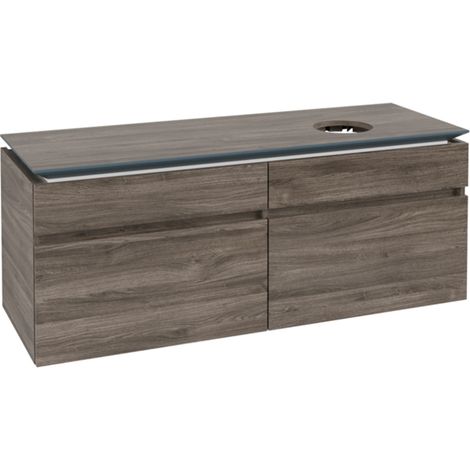 Lavabo VB US Legato B590 1400x550x500mm 4 tiroirs Lavabo droit Chêne pierre (1/2)