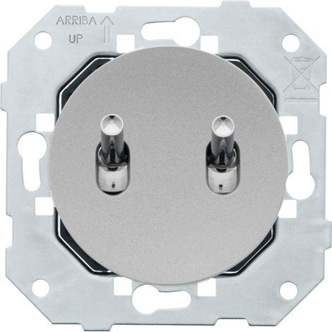 Fontini – Interrupteur va et vient ALU – Manette chrome – Installation encastrée – Indice de protection IP20 – Fixation par clip (1/3)