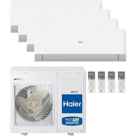 Conjunto aire acondicionado multisplit 4x1 Haier Geos R Plus 25+25+35+35