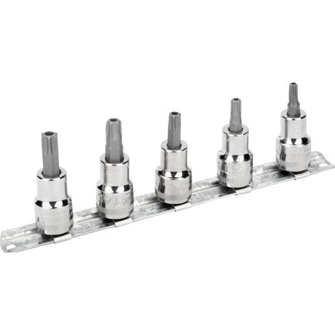 Bahco 3/8 Satz Schraubendreher-Einsätze, für manipulationssichere TORX-Schrauben - 5-tlg., auf Klemmleiste (1/5)