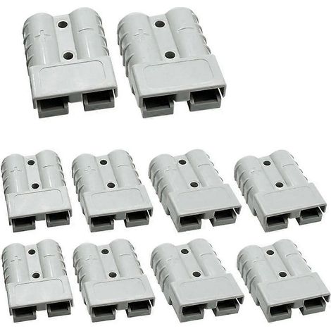 Kit de charge rapide pour batteries de chariots élévateurs comprenant 10 connecteurs Anderson 120 A avec poignées, gris. (1/5)