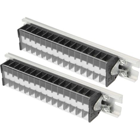 2 pièces Borne à Barrière 660V 15A 10 Positions Double Rangée avec Couvercle T1515 (1/5)