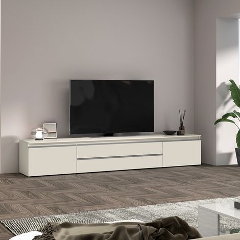 Meuble TV moderne 240 cm coloris cachemire Maeva (1/5)