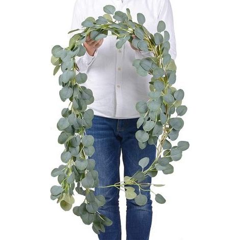 183cm Guirlande Eucalyptus Artificiel Vignes Plantes Artificielles Vertes d'Intérieur Extérieur Faux Feuilles d'Eucalyptus Décoration Murale Jardin Guirlande Feuille Anniversaire Mariage Fête (1/5)