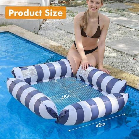 Hamac Gonflable Piscine - Fauteuil Flottant Matelas Gonflable Chaise Longue Eau - 120 x 120 cm - Pour Adultes - 1 Pièce (1/4)
