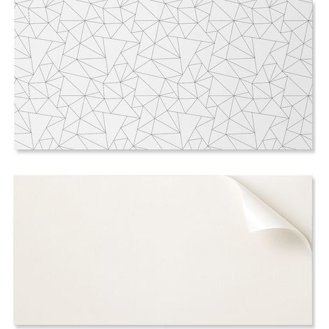 Panel de vinilo autoadhesivo con estampado para ba帽o, 100x50 cm, dise帽o de l铆neas geom茅tricas.