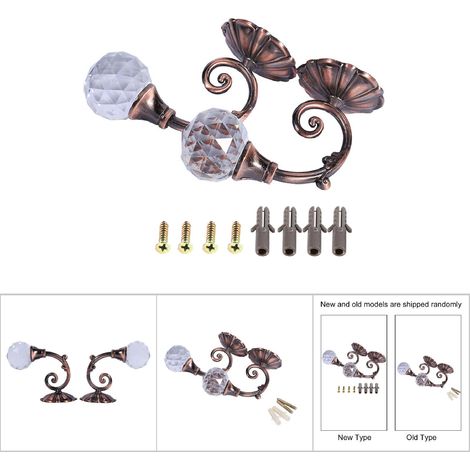 2 Gardinenhaken aus Metall und Kristallglas, rotbronzefarben (1/5)