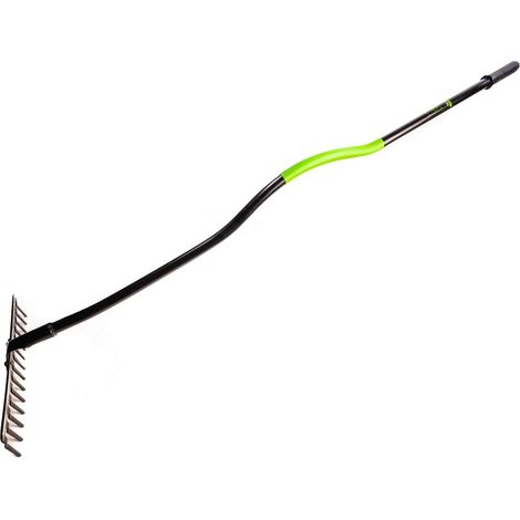KOTARBAU Râteau robuste en acier 14 dents avec long manche ergonomique. (1/5)