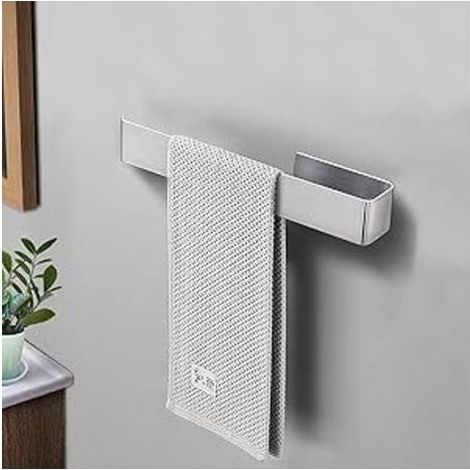pair 25 cm Porte Serviette Salle De Bain sans Percage Inoxydable Porte Serviette Adhesif pour Salle De Bain Et Cuisine Acier (1/5)