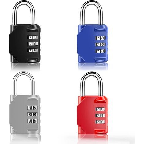 Lucchetto a combinazione a 3 cifre Enowelir, lucchetto per armadietti esterni ideale per palestra, spogliatoio, dormitorio, scuola, escape room e casetta da giardino. (1/4)