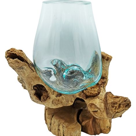 Verre à fondu sur bois avec support - Grand bol- Vendu par 1 (1/4)
