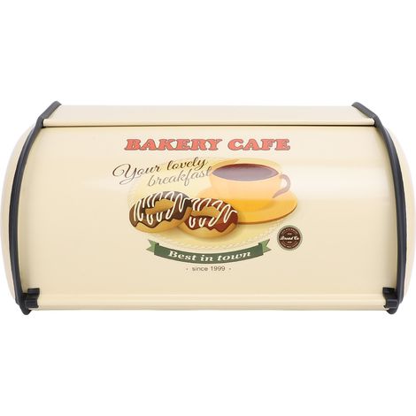 Boîte à pain exquise et élégante, Type tambour, bac de rangement en métal pour gâteaux, beignets, biscuits, vaisselle alimentaire, couleur Champagne 3. (1/5)